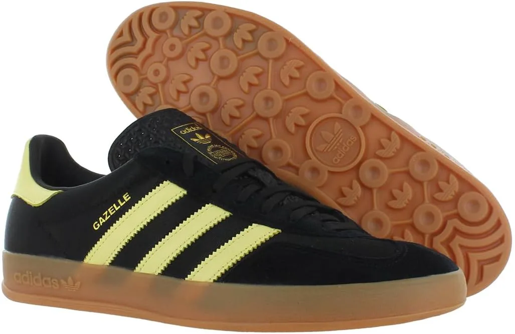 Мужские кроссовки Adidas Gazelle для зала, черный/желтый — фото 4