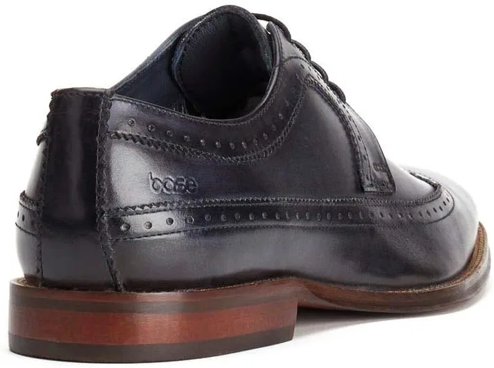 Туфли Base London Havisham Men's Brogue Washed, Navy — фото 3