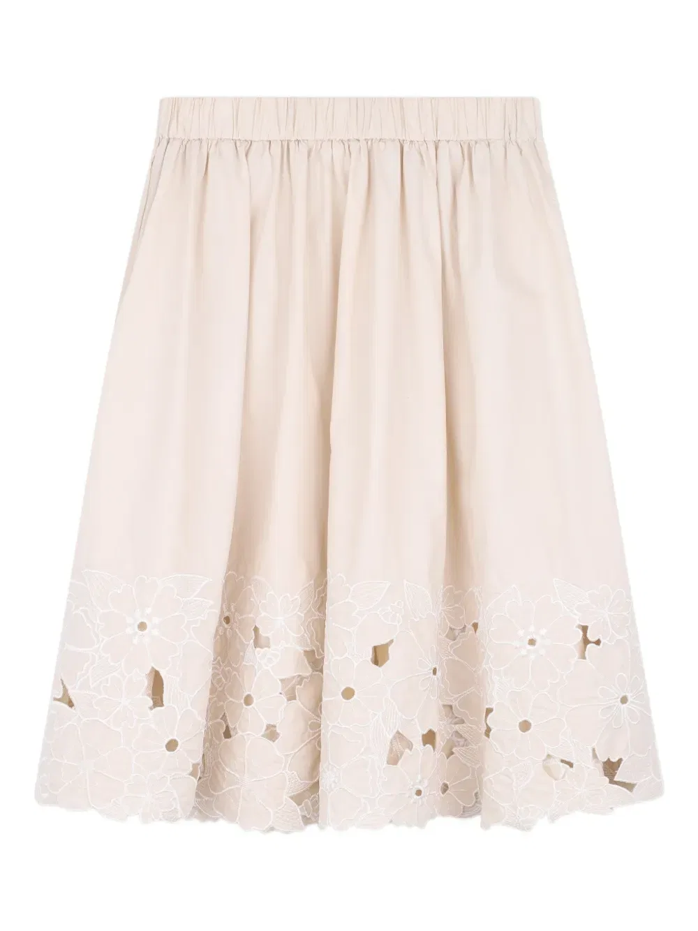 Юбка с цветочным узором и перфорацией Chloe Kids, нейтральный