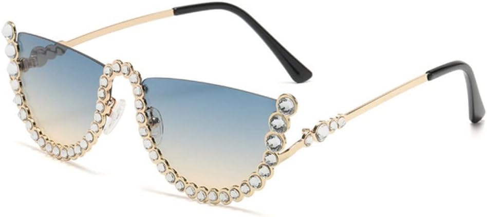 

MUTYNE Винтажные круглые солнцезащитные очки с бриллиантами для женщин, сексуальные, роскошные, полуовальные, с кристаллами, в стиле ретро, ​​модные солнцезащитные очки со стразами, D2