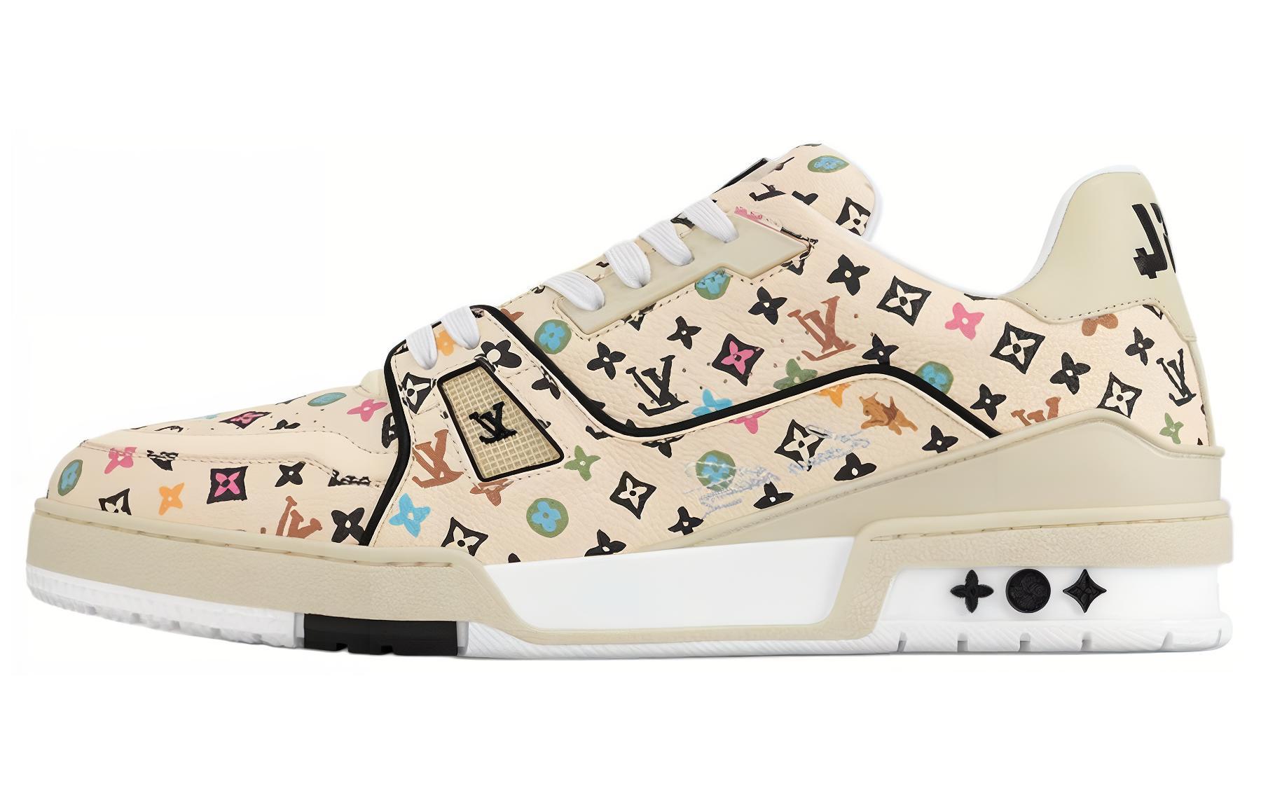 LOUIS VUITTON Кроссовки Tyler The Creator X Trainer «Бежевые разноцветные монограммы»