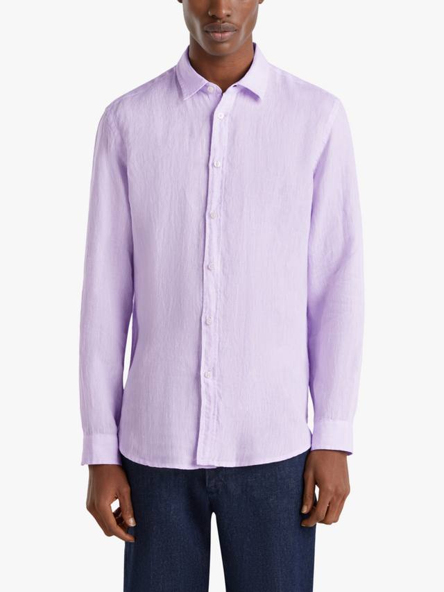 

Обычная льняная рубашка Benetton, Lilac