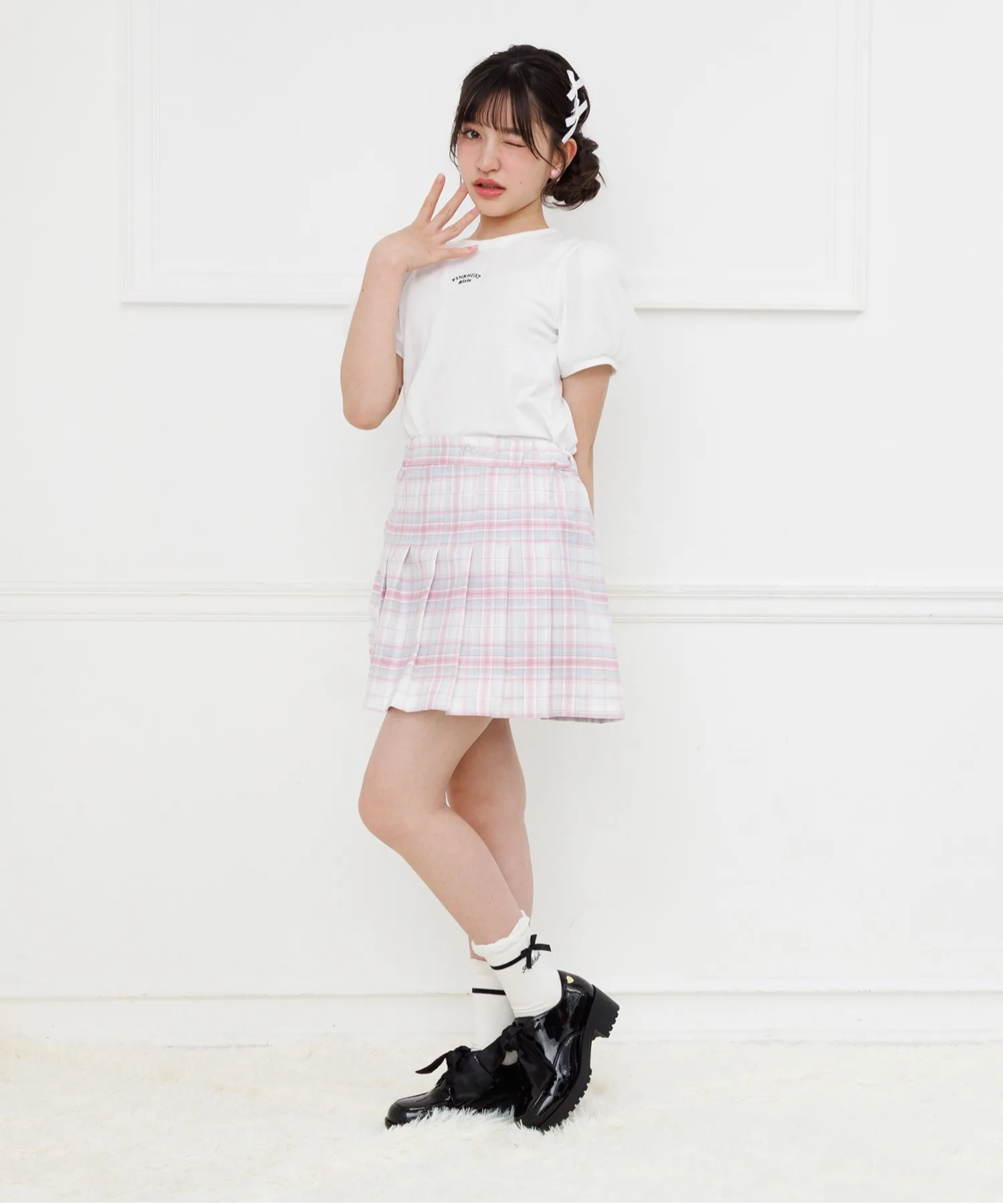 Юбка плиссе PINKHUNT 1449K белая — фото 4