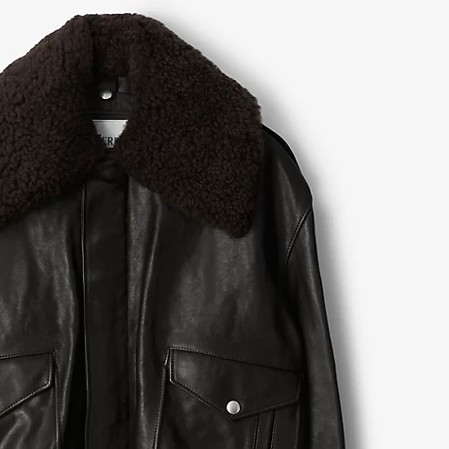 Кожаная куртка Burberry Otter коричневый, цвет Otter коричневый — фото 3