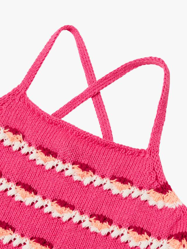 Детский топ без рукавов из хлопковой смеси с кружевом Benetton, Pink — фото 3