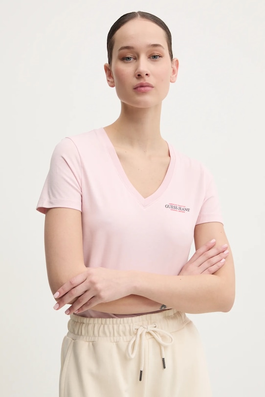

Футболка Guess Jeans, розовый