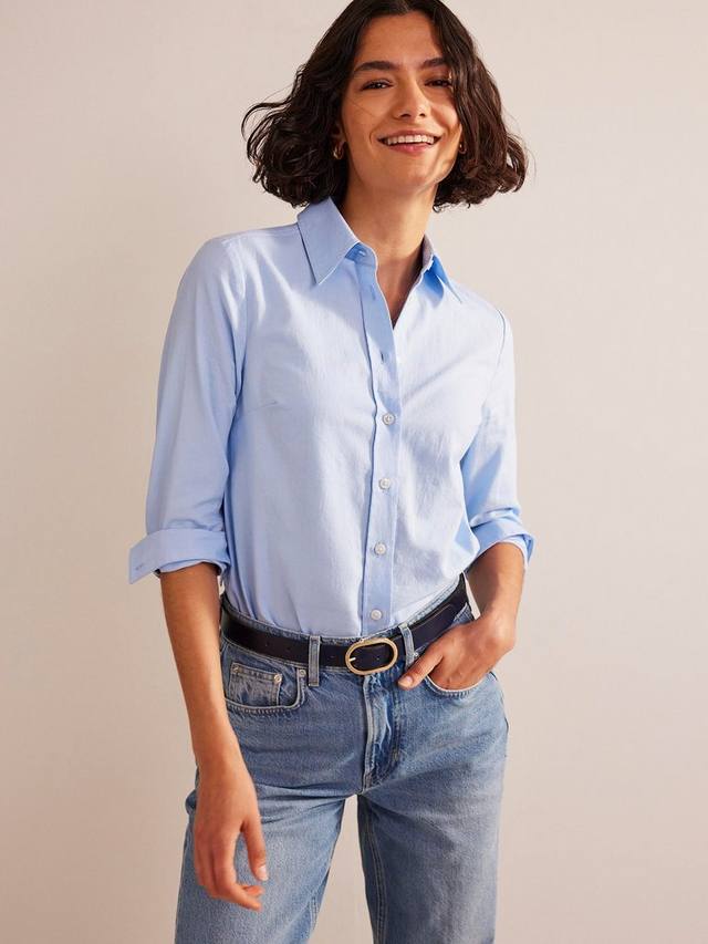

Хлопчатобумажная рубашка цвета сиенны Boden, цвет Oxford Blue