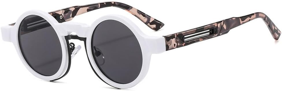 

Популярные маленькие круглые панк-солнцезащитные очки для женщин в стиле ретро с прозрачными градиентными линзами и защитой от УФ-излучения UV400, а также двухцветные солнцезащитные очки для мужчин TVTBBVV, White