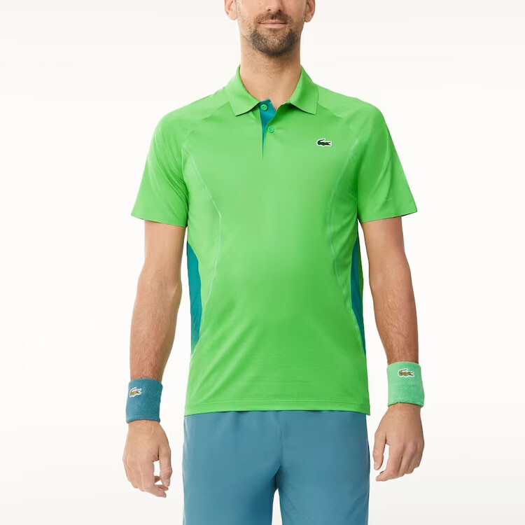 Футболка-поло Djokovic Collaboration для мужчин, зеленая Lacoste, зеленый — фото 3