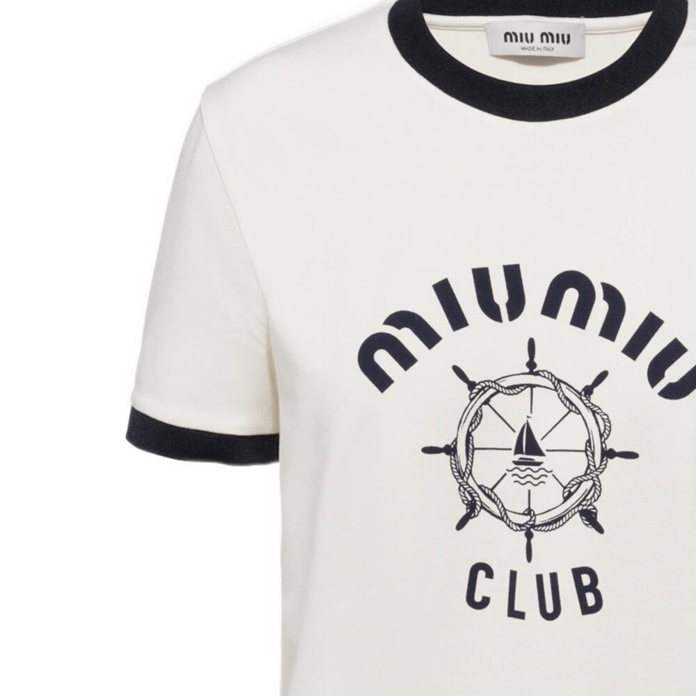 

Укороченный топ женский белый Miu Miu