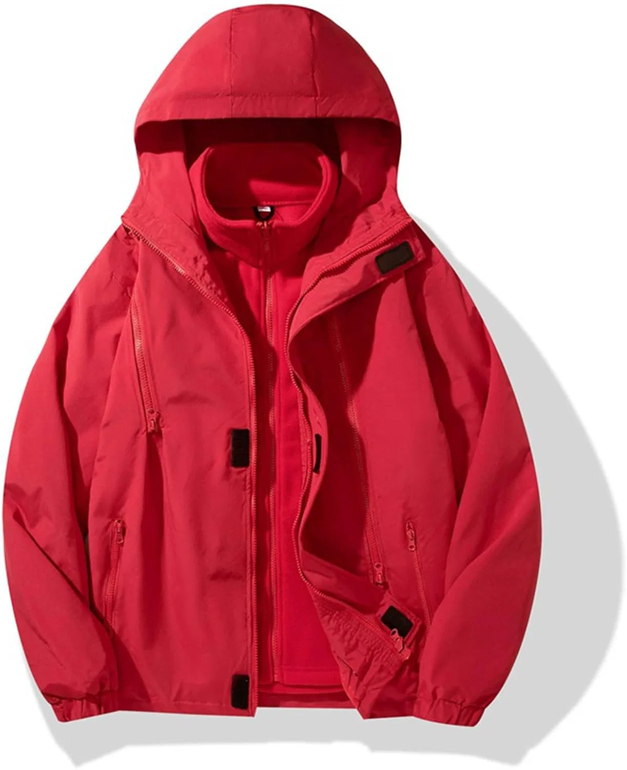Мужская легкая куртка Casual с капюшоном Softshell Windbreaker Waterproof дождевик для походов, путешествий и велоспорта Generic, красный — фото 2