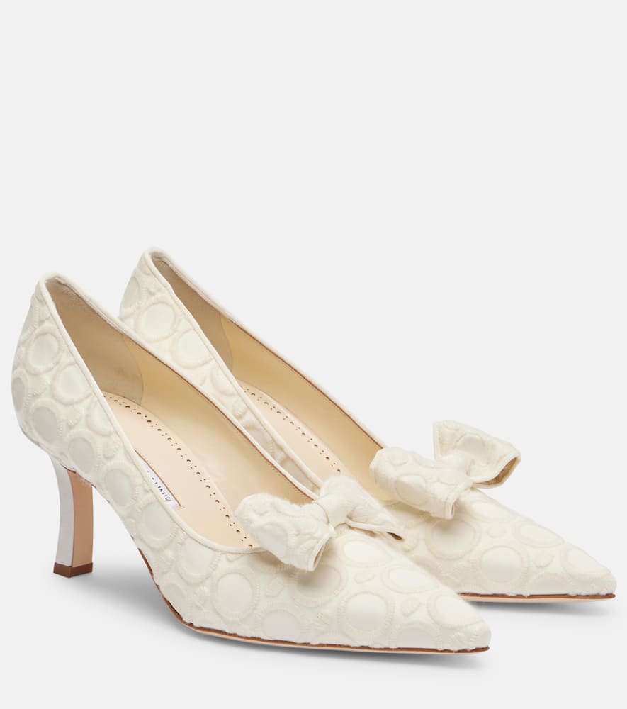 Туфли-лодочки Epirotes 70 из сатина с вышивкой Manolo Blahnik, Ywov 977P/Lcrm 1309