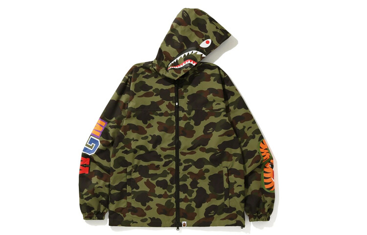 

Куртка с капюшоном BAPE 1st Camo Shark WGM A Bathing Ape, зеленый