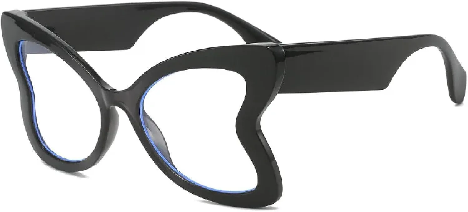 

Модные женские солнцезащитные очки-бабочки, увеличенного размера, в форме сердца, стильные, для активного отдыха, защита от УФ-излучения UV400 TVTBBVV, Black