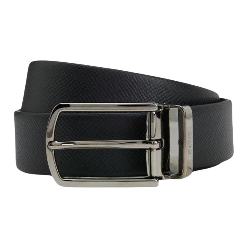 

HUGO BOSS Кожаный ремень из спилка коровьей кожи для мужчин черный