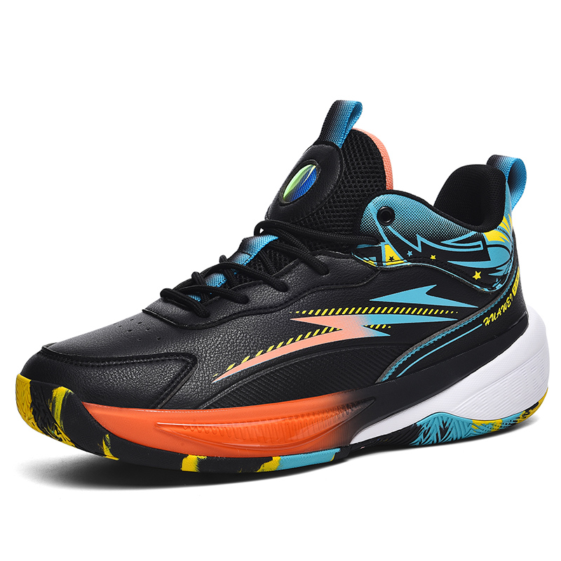 

TONYBEAR Износостойкие низкие баскетбольные кроссовки мужские черно-оранжево-красные, цвет Black Orange Red