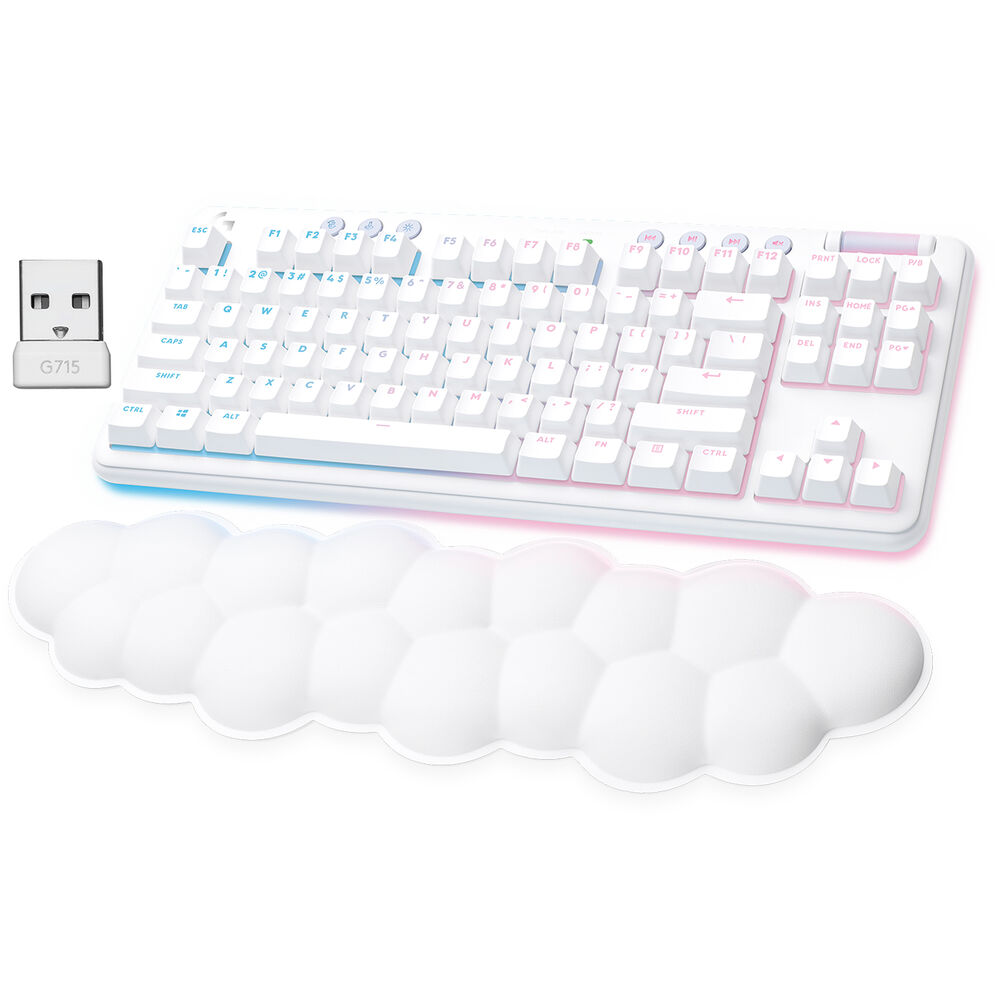 

Беспроводная механическая игровая клавиатура Logitech G G715 LIGHTSPEED (белый туман, переключатели GX Red)