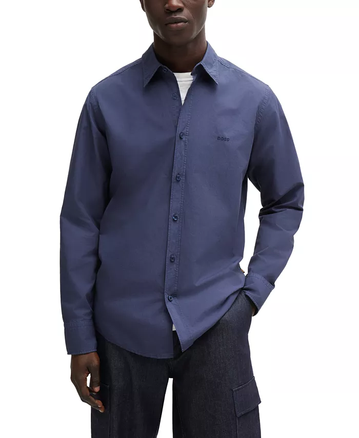

Мужская классическая рубашка Kent Collar Regular-Fit Hugo Boss, синий