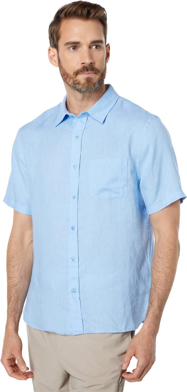 

Рубашка Vince Linen Short Sleeve, цвет Cerulean