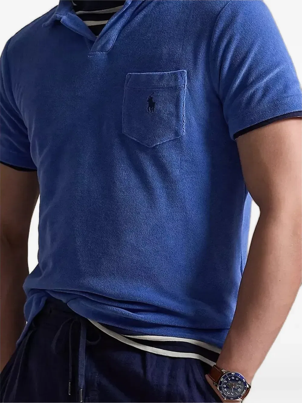 Футболка-поло с нагрудным карманом Polo Ralph Lauren, синий — фото 4