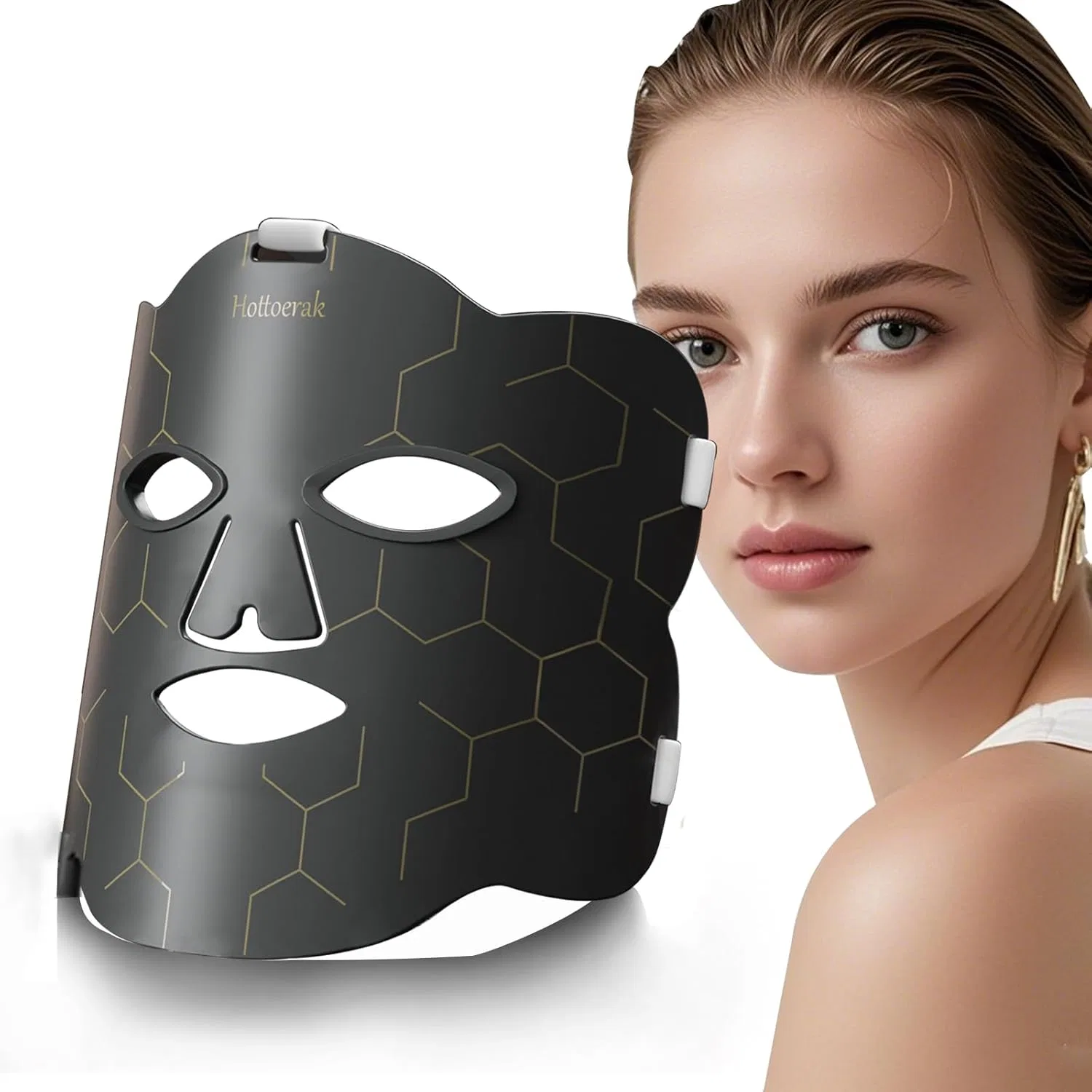 Маска для лица Hottoerak — Силиконовая LED- с красным светом 660 нм и инфракрасным 850 нм
