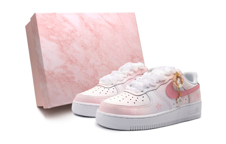 Кроссовки Nike Air Force 1 Skateboard Shoes Women's Low-Top Pink White