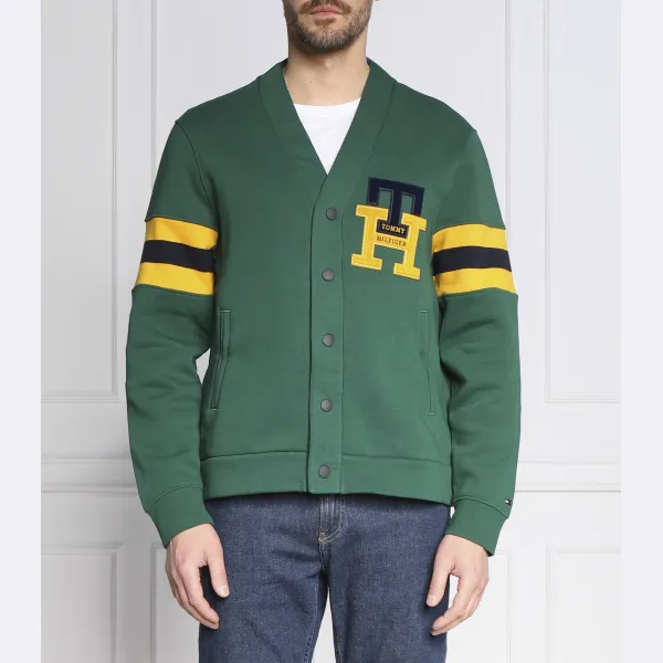 

Кардиган классического кроя с монограммой Tommy Hilfiger, зеленый