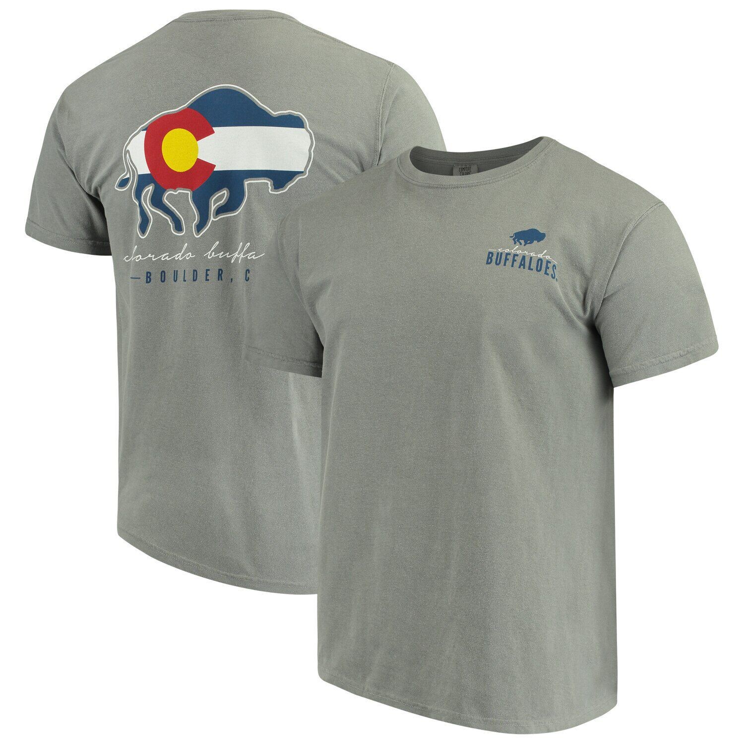 

Мужская серая футболка Colorado Buffaloes Local Comfort Color, Серый, Мужская серая футболка Colorado Buffaloes Local Comfort Color