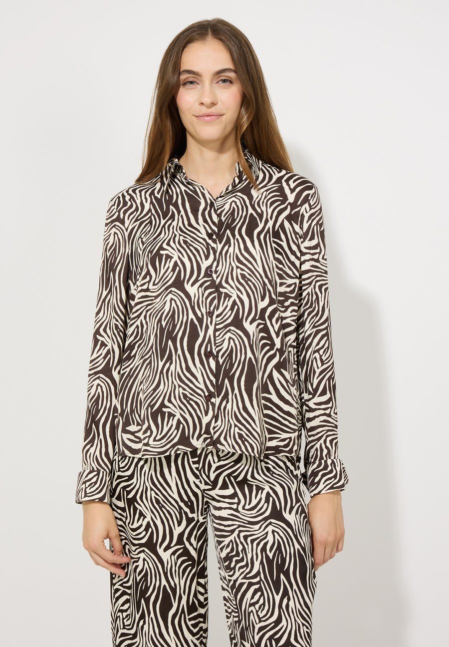 

Блуза More & More FLIESSENDE LANGARM, Twotone Animal Print/Beige