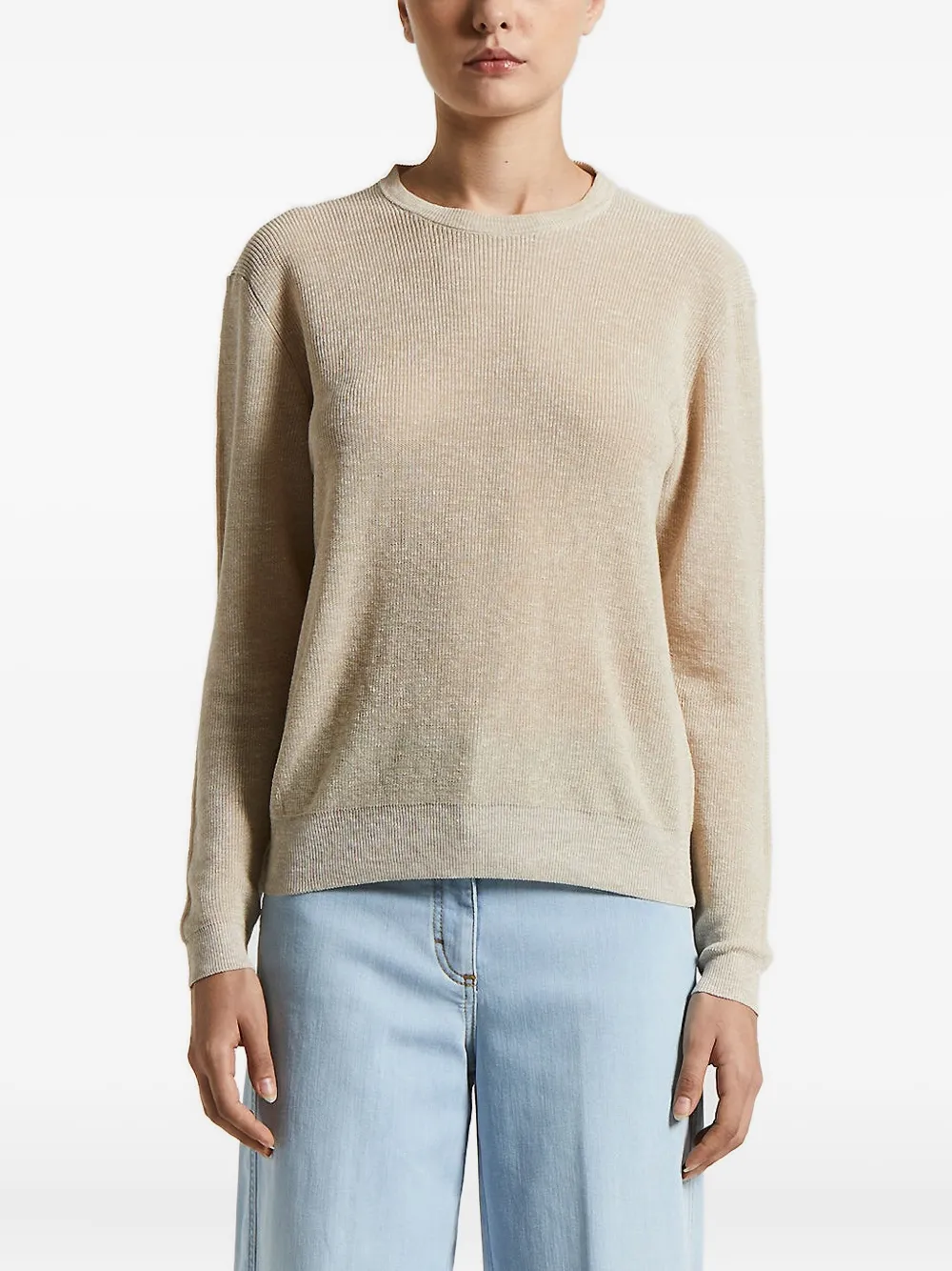 

Ребристый свитер с открытой спиной Peserico, нейтральный