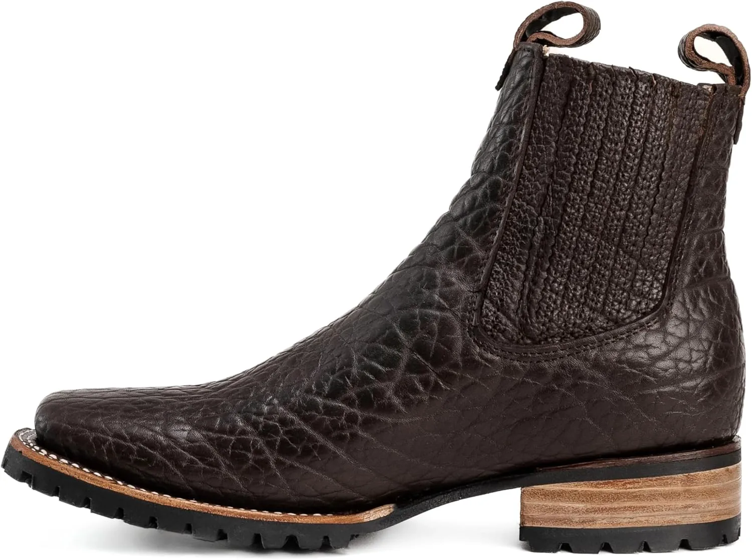 Рабочие ботинки King Welt Brown Flex Welt 4X4 с коротким голенищем и квадратным носком в стиле вестерн, с подошвой, предназначенной для тракторной техники Generic — фото 4