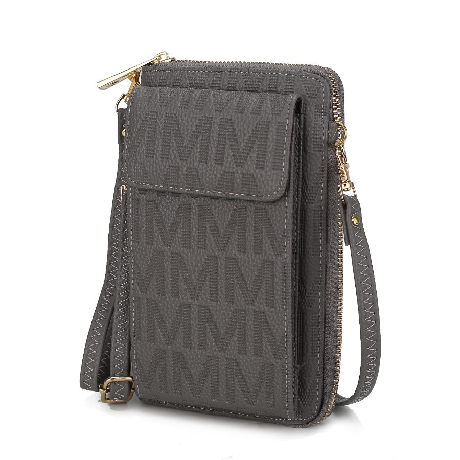 

Женский кошелек для телефона Caddy Vegan Leather сумка через плечо MKF Collection By Mia K., серый