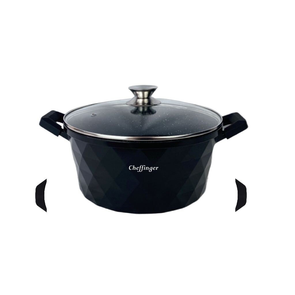 

Высокая кастрюля Cheffinger DIAMOND с силиконовыми ручками, Ø24 см Scheffinger, черный