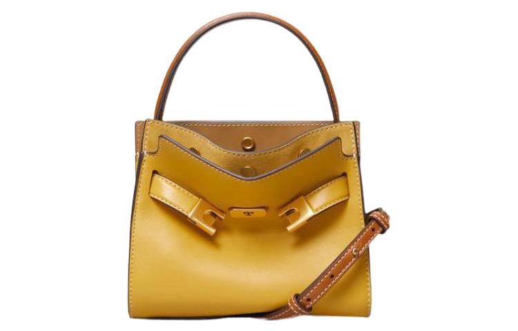 

Кожаная сумка Lee Radziwill мини с одним плечом женская ананасово-желтая TORY BURCH