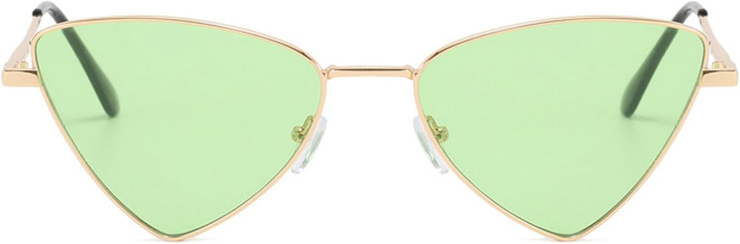 

Винтажные солнцезащитные очки «кошачий глаз» для женщин, треугольные солнцезащитные очки, металлические солнцезащитные очки для женщин, защита от ультрафиолета UV400 mincl, C2