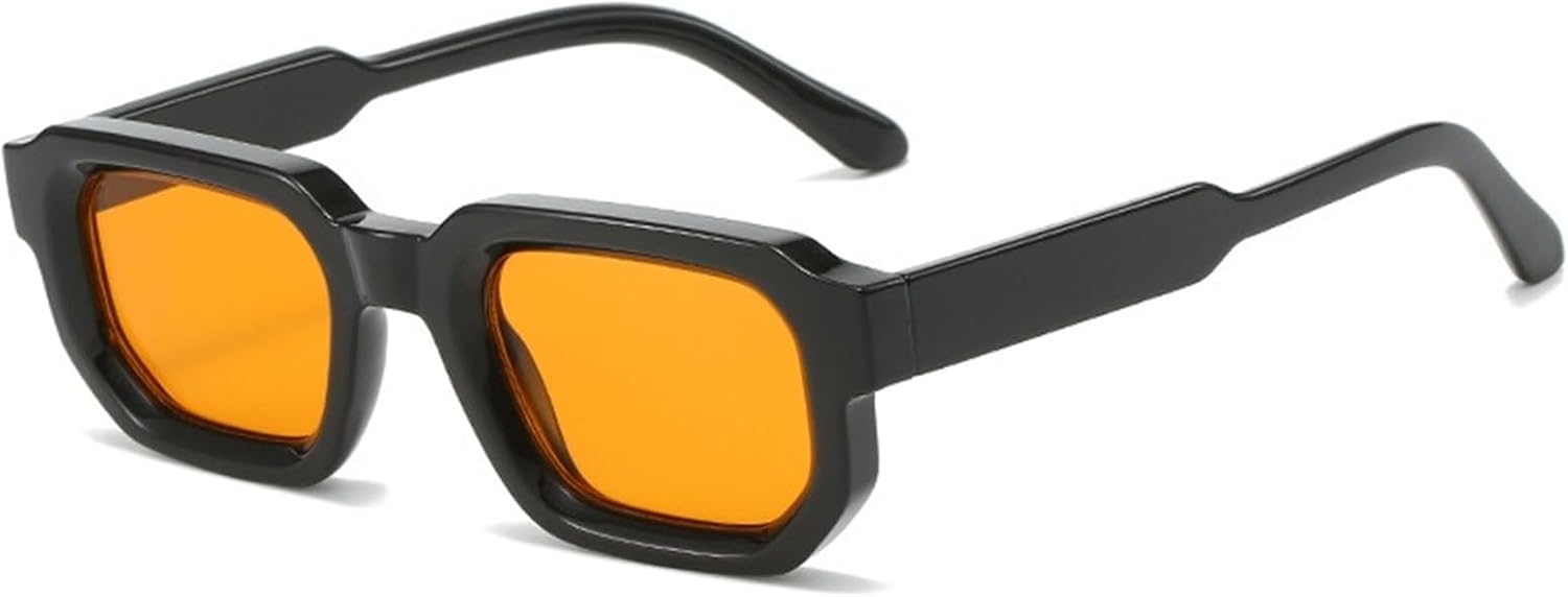 

Мужские модные солнцезащитные очки в квадратной маленькой оправе для отдыха на природе, поездок на работу и активного отдыха. Декоративные солнцезащитные очки Generic, Yellow