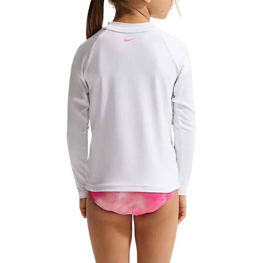 Детская спортивная футболка с круглым вырезом Nike, White/Afterglow Pink — фото 3
