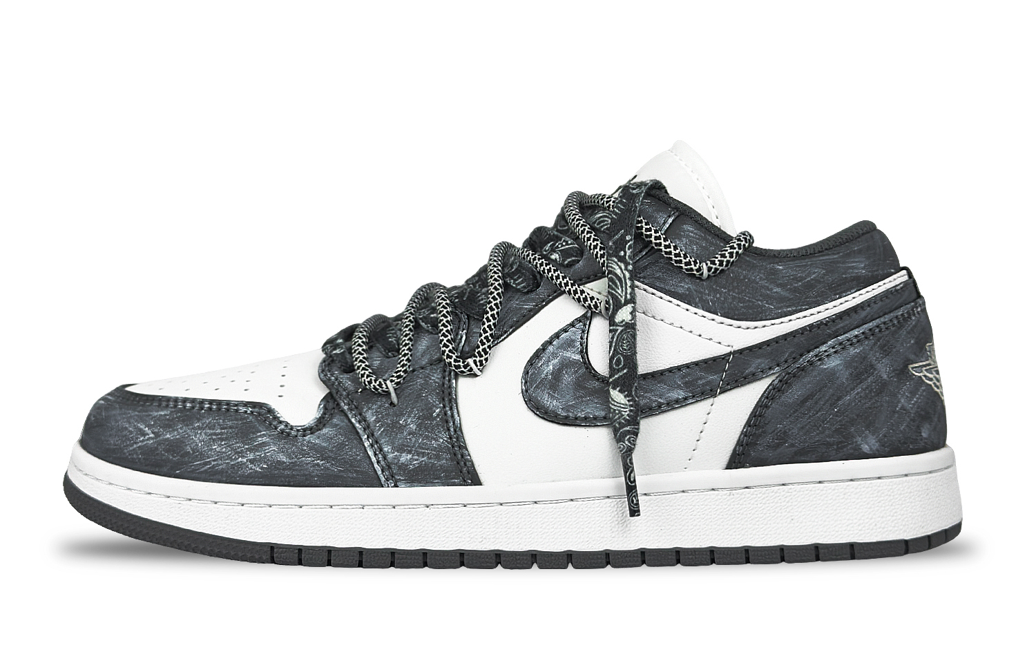 

Air 1 Deep Sea Fear нескользящие устойчивые к истиранию низкие детские скейтбординг кроссовки для подростков Jordan, белый