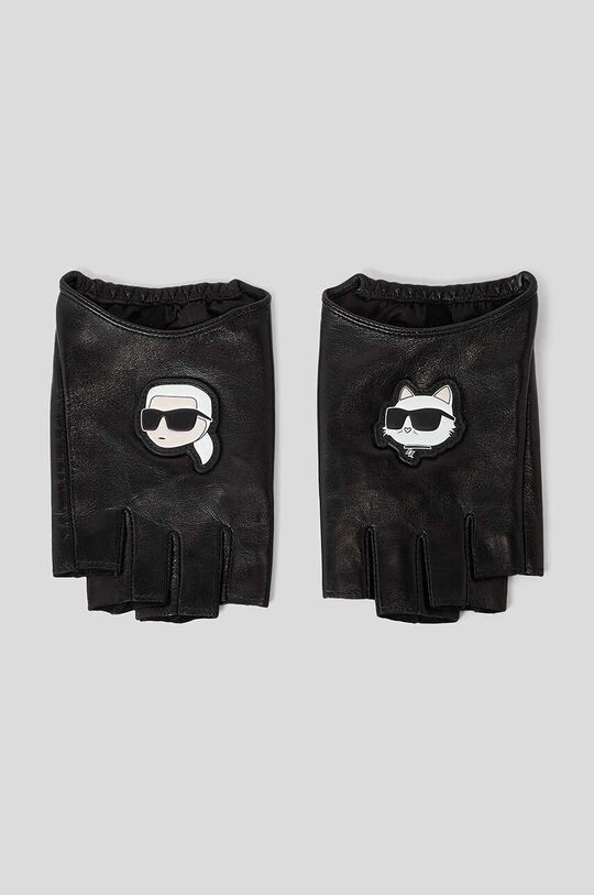 

Кожаные варежки Karl Lagerfeld, черный