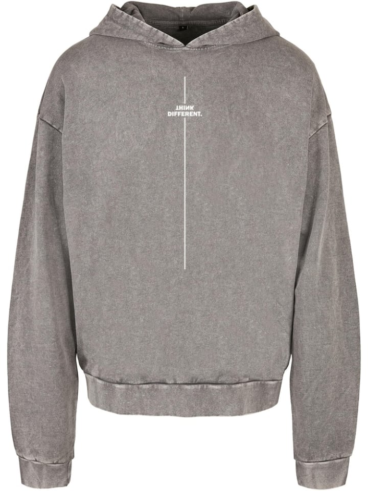 

Толстовка с капюшоном Think Different Acid Washed Oversize Hoody серого цвета Merchcode