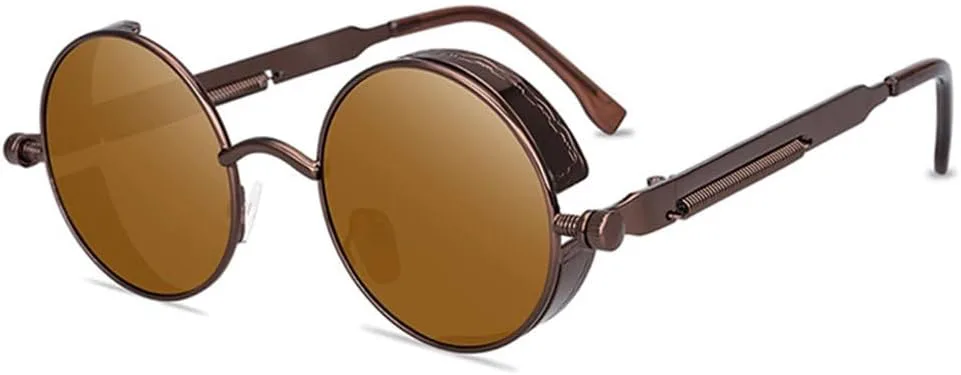 

Круглые металлические солнцезащитные очки в стиле стимпанк для мужчин и женщин, модные ретро-винтажные солнцезащитные очки с защитой от УФ-излучения UV400 KTUCN, C1