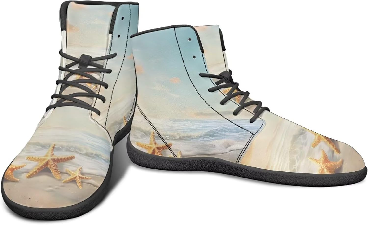 

Высокие кроссовки с морским животным принтом и обувь для босоного ходьбы, заземляющие кроссовки для мужчин, обувь для кросс-тренинга и путешествий Watdotory, Starfish Beach Print
