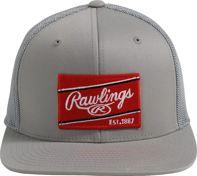 

Красная кепка Rawlings Flex Snapback с нашивками, серый