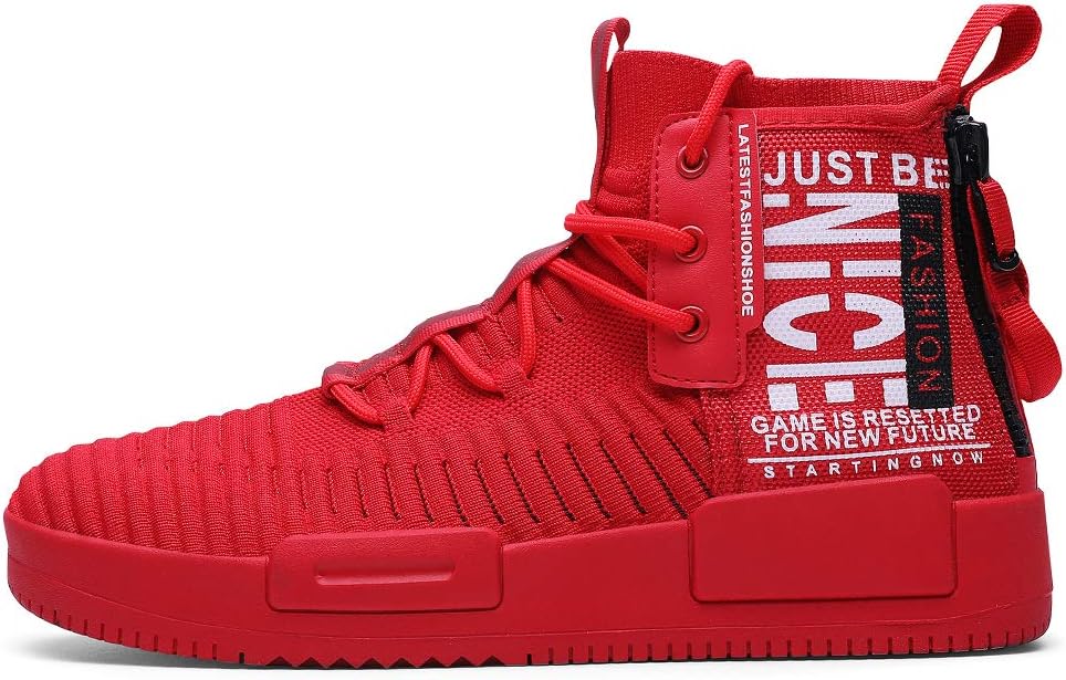 

Мужские модные кроссовки RUNMAXX с высокой шнуровкой, стильные спортивные и повседневные обувь для бега, красный