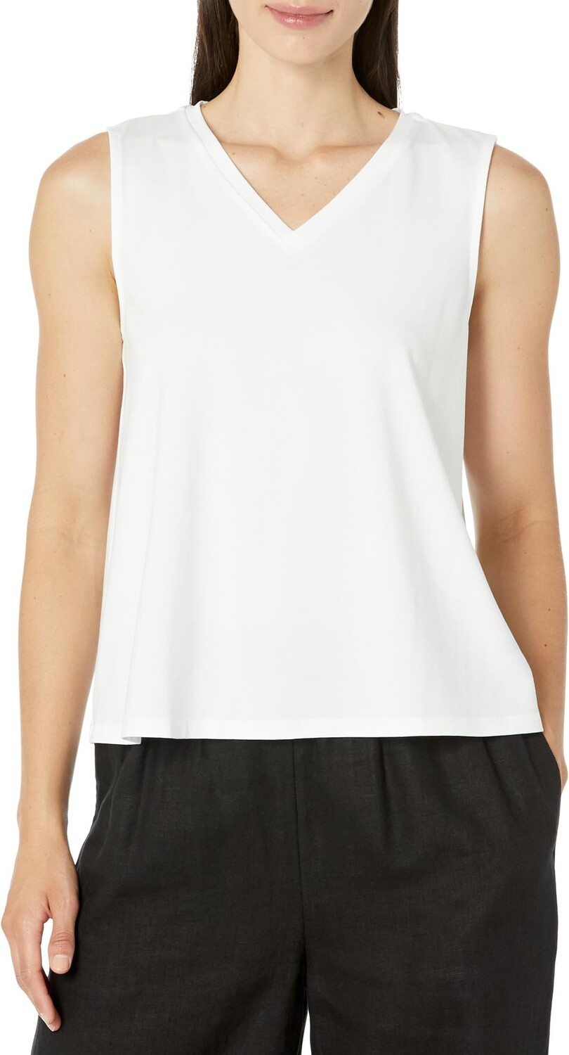 

Топ Eileen Fisher V-Neck Tank, белый