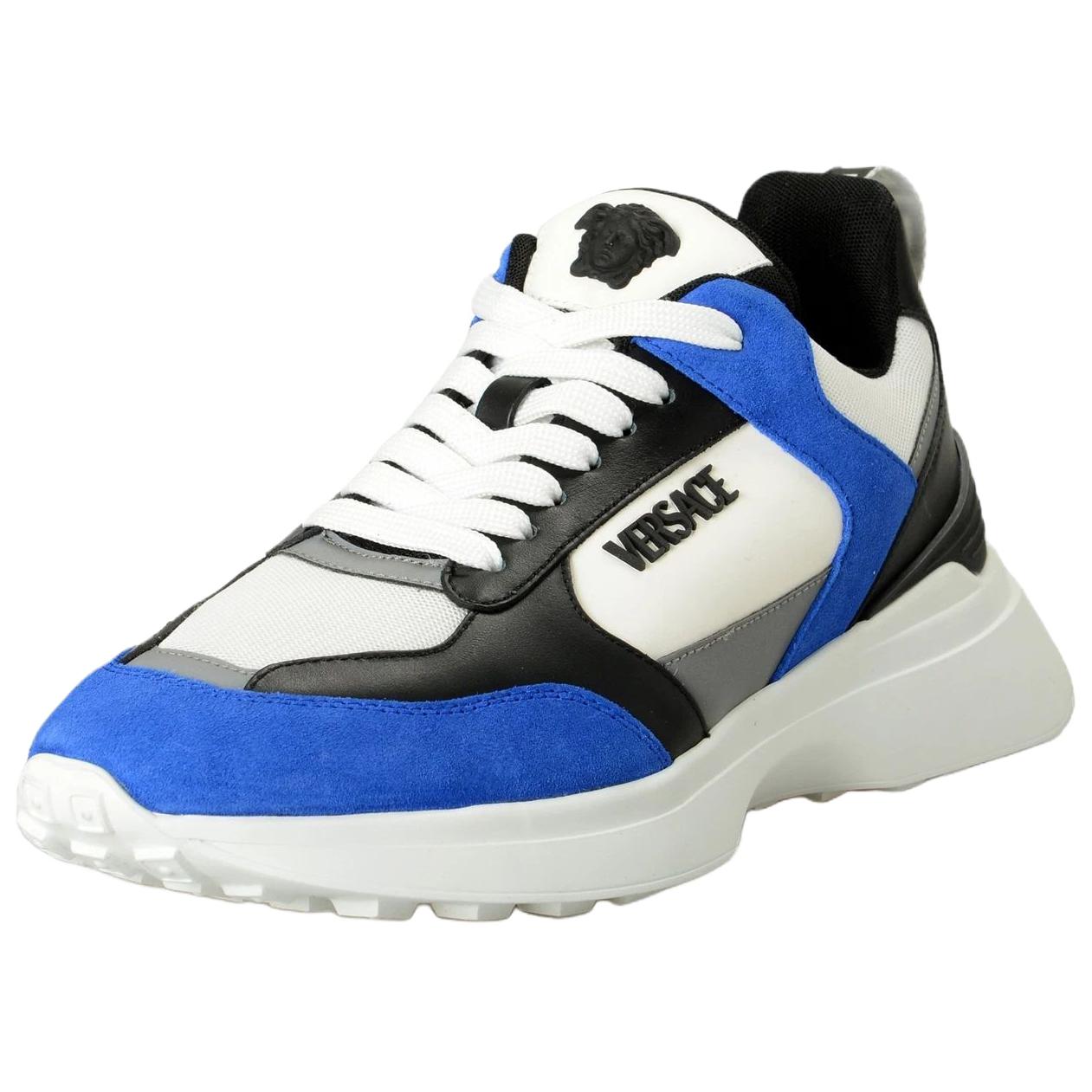 VERSACE Кроссовки Medusa Leather Low top Casual мужские синие белые — фото 4