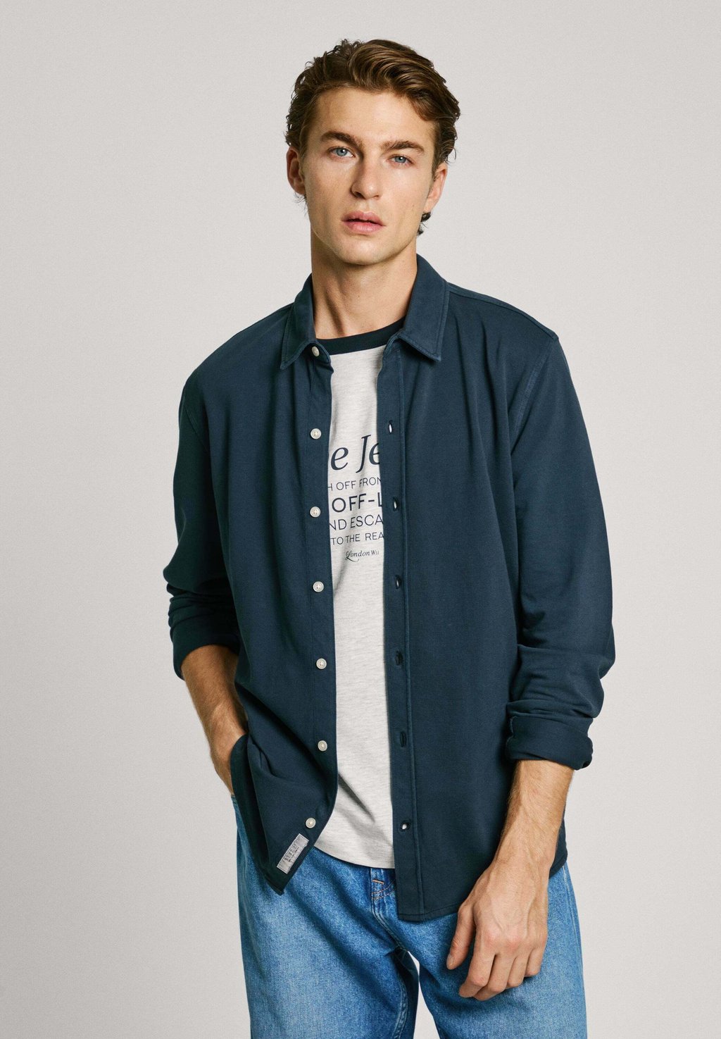 

Рубашка Pepe Jeans, темно-синий