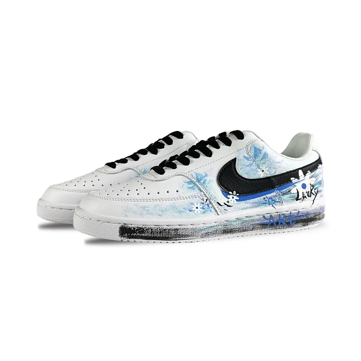 

Кроссовки Nike Court Vision 1 Skateboarding Shoes Men Low-top Black/Blue, синий
