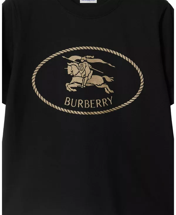 Футболка хлопковая, Burberry, рыцарский штамп, черный — фото 4