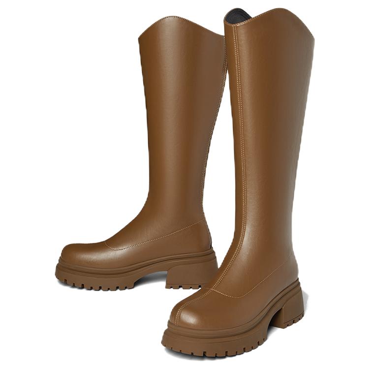 BATA Женские высокие сапоги светло-коричневые, цвет Light Coffee — фото 3